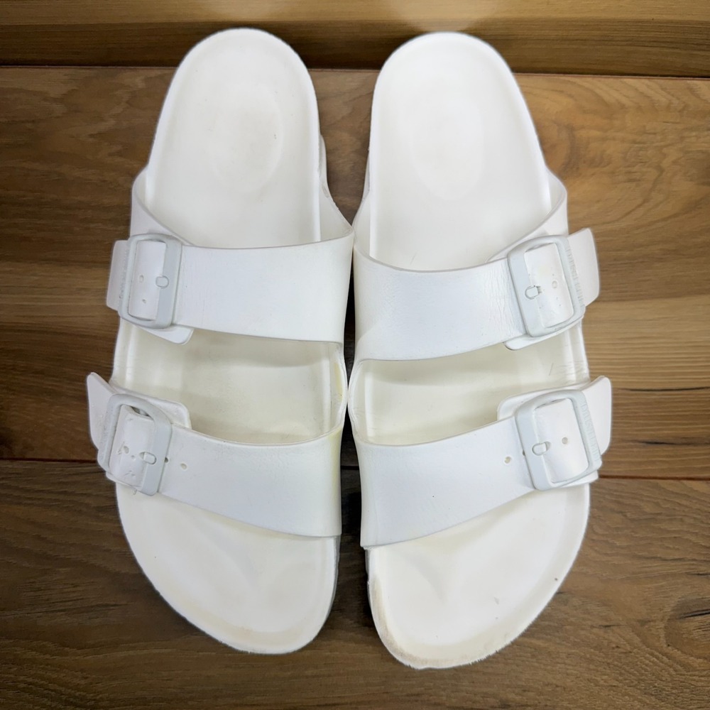 Birkenstock Arizona Eva White Sandals Womens 10 EU 41 Rubber Slides Slip On - Picture 4 of 10